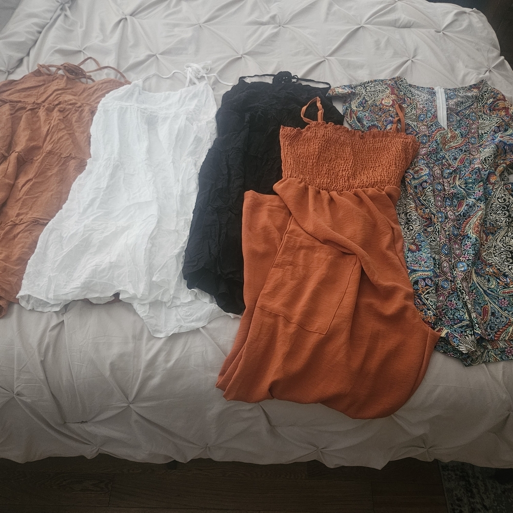 Bundle of dresses, romper and jumpsuit XL